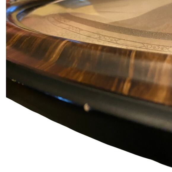 Antique Sepia Portrait Young Man Oval Frame 22.5x17 Vintage Wall Art - Picture 5 of 8